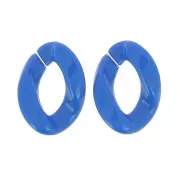 29x21mm Oval Twisted Acrylic Link - Electric blue x1