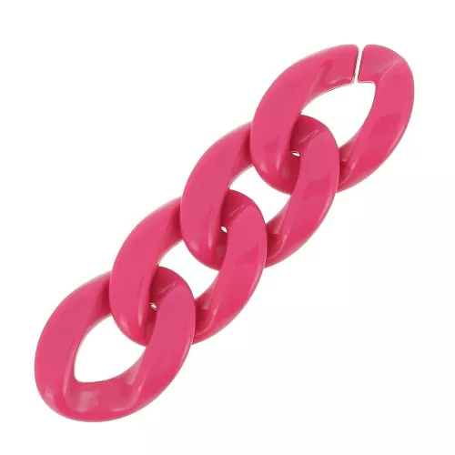 29x21mm Oval Twisted Acrylic Link - Candy Pink x1