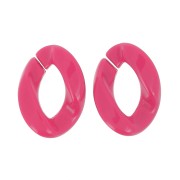29x21mm Oval Twisted Acrylic Link - Candy Pink x1