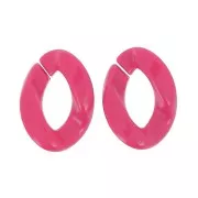 29x21mm Oval Twisted Acrylic Link - Candy Pink x1