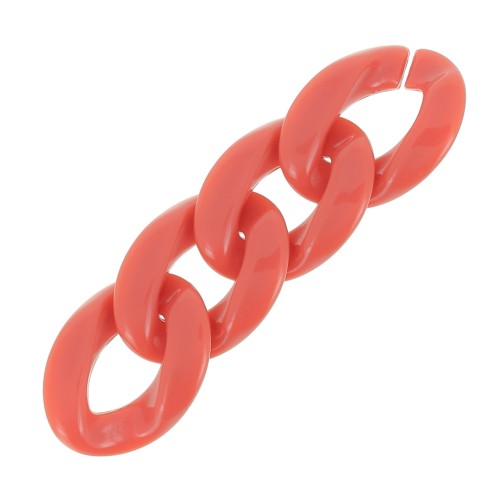 29x21mm Oval Twisted Acrylic Link - Brick x1
