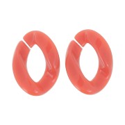 29x21mm Oval Twisted Acrylic Link - Brick x1