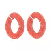 29x21mm Oval Twisted Acrylic Link - Brick x1