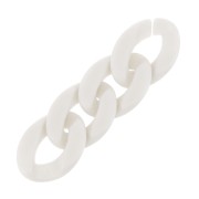 29x21mm Oval Twisted Acrylic Link - Opaque cream matte x1