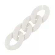 29x21mm Oval Twisted Acrylic Link - Opaque cream matte x1
