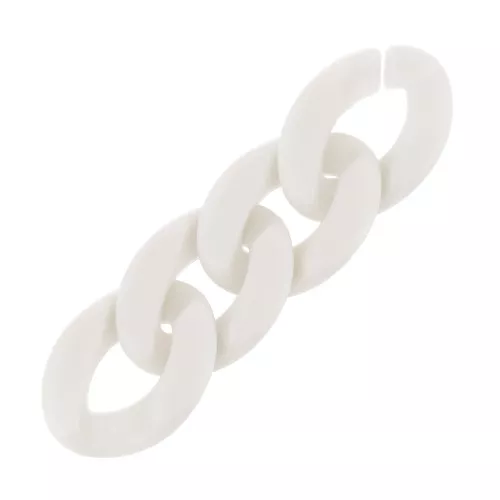 29x21mm Oval Twisted Acrylic Link - Opaque cream matte x1