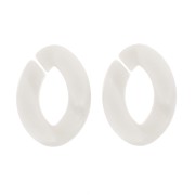 29x21mm Oval Twisted Acrylic Link - Opaque cream matte x1