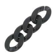 29x21mm Oval Twisted Acrylic Link - Opaque Black Satin x1|raw }}