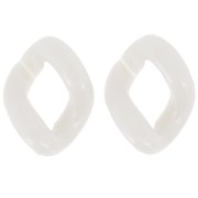 34x26mm Oval Twisted Acrylic Link - Cream x1