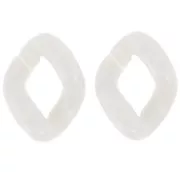34x26mm Oval Twisted Acrylic Link - Cream x1