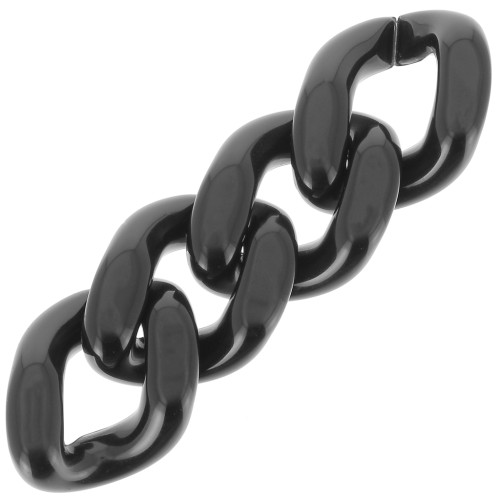 34x26mm Oval Twisted Acrylic Link - Black x1
