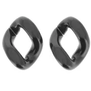 34x26mm Oval Twisted Acrylic Link - Black x1