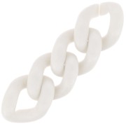 34x26mm Oval Twisted Acrylic Link - Opaque cream matte x1|raw }}