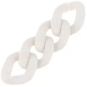 34x26mm Oval Twisted Acrylic Link - Opaque cream matte x1