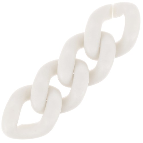 34x26mm Oval Twisted Acrylic Link - Opaque cream matte x1