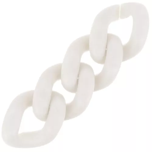 34x26mm Oval Twisted Acrylic Link - Opaque cream matte x1