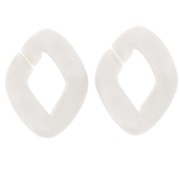 34x26mm Oval Twisted Acrylic Link - Opaque cream matte x1