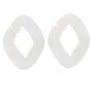 34x26mm Oval Twisted Acrylic Link - Opaque cream matte x1