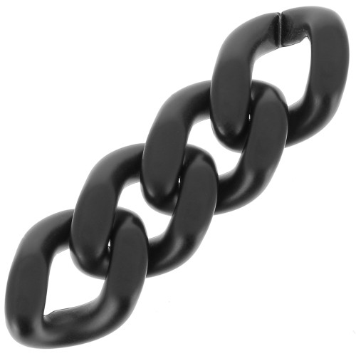 34x26mm Oval Twisted Acrylic Link - Opaque Black Satin x1