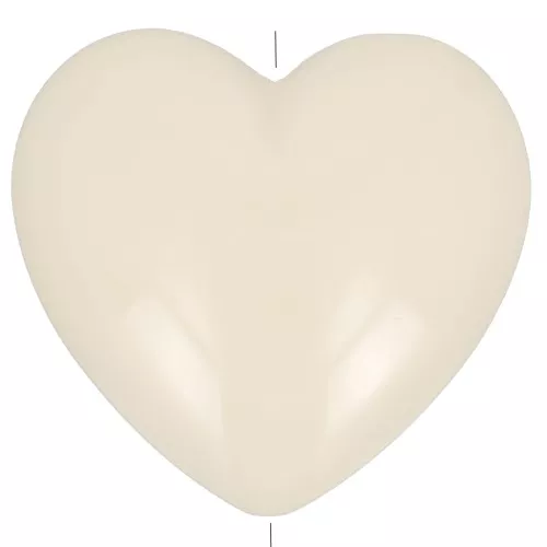 26x27mm Opaque resin heart bead - unbleached x1