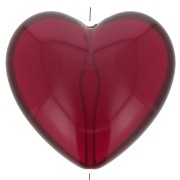 26x27mm Transparent resin heart bead - Dark Red x1