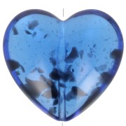 26x27mm Transparent resin heart bead - Mottled Blue x1|raw }}
