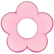 21mm transparent resin flower pendant - Pink x1