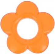 21mm transparent resin flower pendant - Orange x1