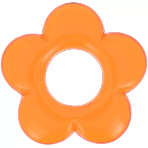 21mm transparent resin flower pendant - Orange x1