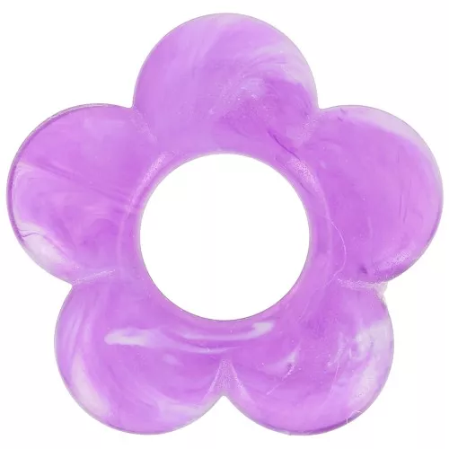 21mm transparent resin flower pendant - Marbled plum x1