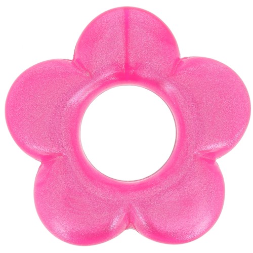 21mm opaque resin flower pendant - Fuchsia Pearl x1