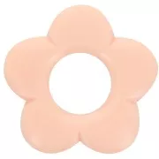 21mm opaque resin flower pendant - Peach x1