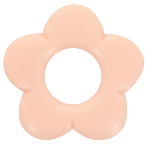 21mm opaque resin flower pendant - Peach x1