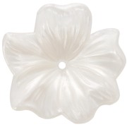 23mm transparent resin flower bead - Pearly Ivory x1|raw }}