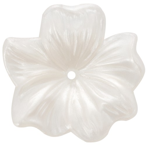 23mm transparent resin flower bead - Pearly Ivory x1