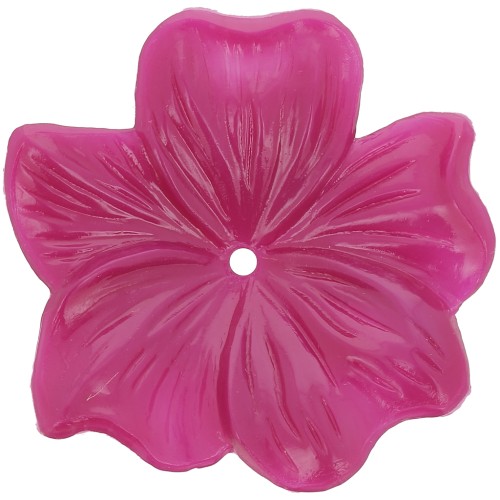 23mm opaque resin flower bead - Raspberry x1
