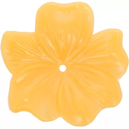 23mm opaque resin flower bead - yellow orange x1