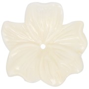 23mm opaque resin flower bead - Cream x1|raw }}