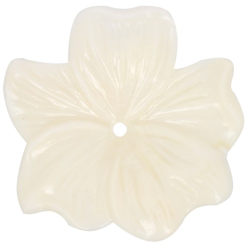 23mm opaque resin flower bead - Cream x1