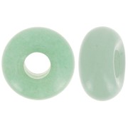 14mm Round large hole gemstone bead - donuts - Aventurine x1