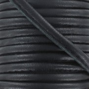 4mm stitched leather cord - Black x1m