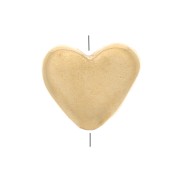 5x5.5mm Flat heart bead - 3 micron Gold plated x1