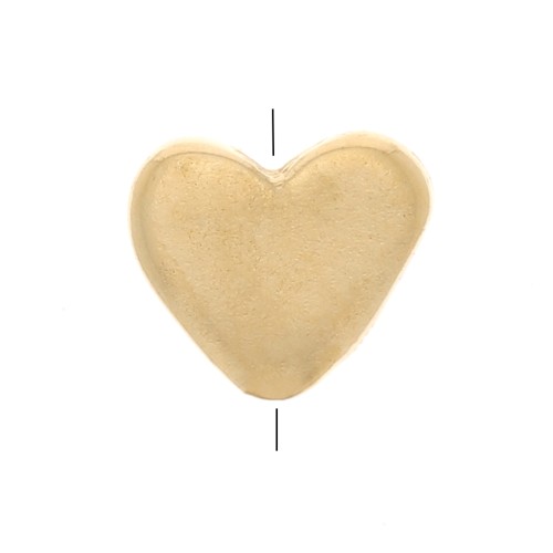 5x5.5mm Flat heart bead - 3 micron Gold plated x1