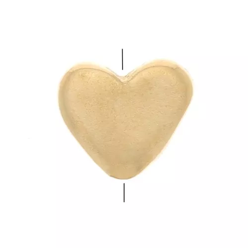 5x5.5mm Flat heart bead - 3 micron Gold plated x1