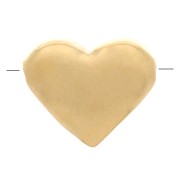 7x8mm Flat heart bead - 3 micron Gold plated x1