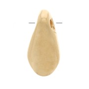 Flat dagger-shaped bead, 8x4 mm - 3-micron gold-plated x1