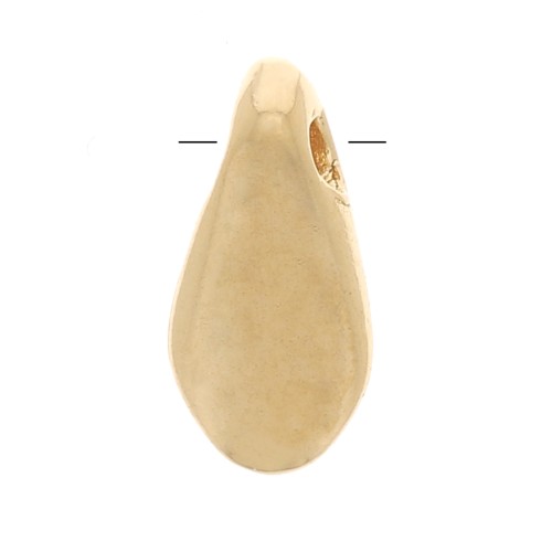 Flat dagger-shaped bead, 8x4 mm - 3-micron gold-plated x1
