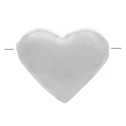 7x8mm 925 Sterling Silver Flat Heart Bead x1