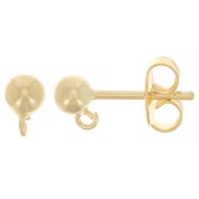 4mm ball EarStuds - Fine Gold plated x20|raw }}