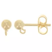 4mm ball EarStuds - Fine Gold plated x20